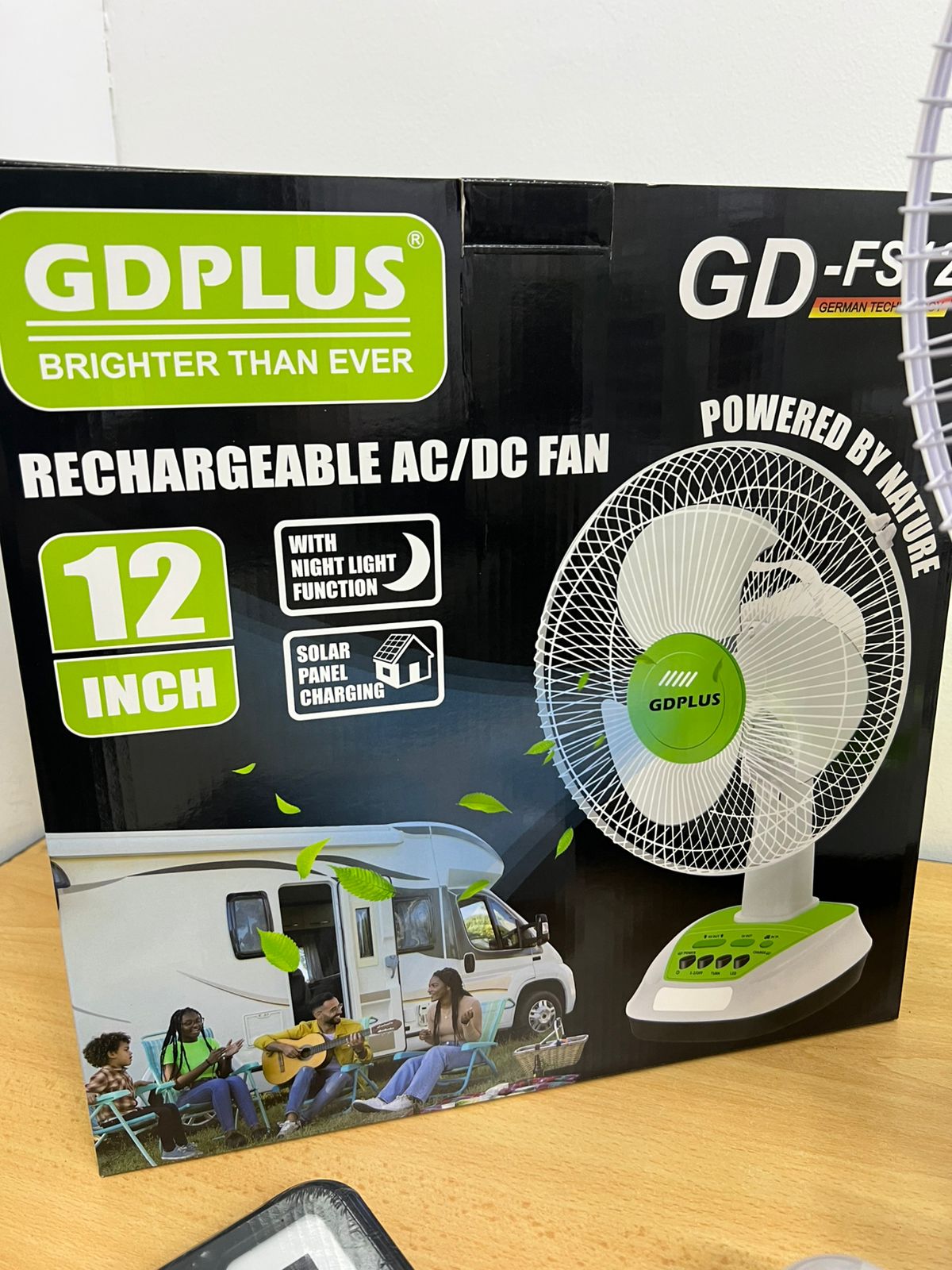 Ventilador Recargable Panel Solar Bombil